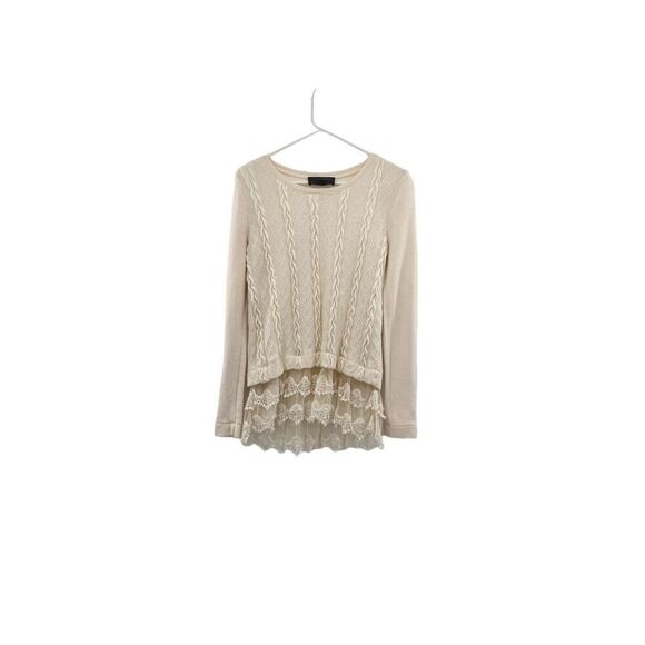 Anthropology Sunday in Brooklyn braided front ruffle lower part of pullover swea - Picture 3 of 16